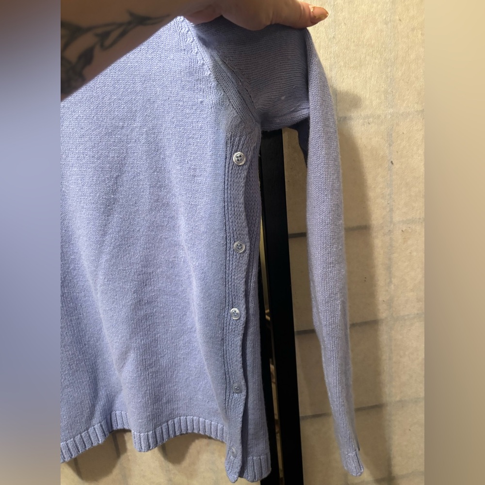 HEKLA&CO Italian Merino Wool Cashmere Blend Side Button Detail Crewneck Sweater - Picture 7 of 7